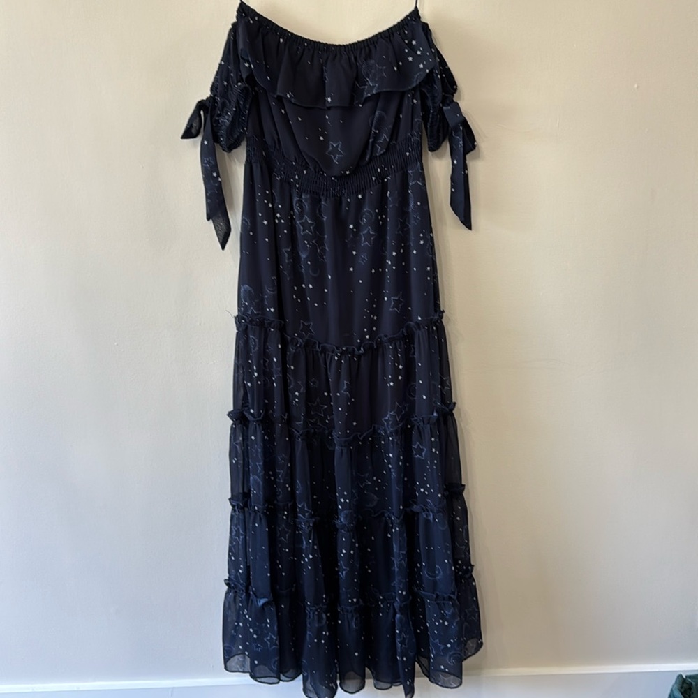 Free The Roses Space Print Maxi Dress